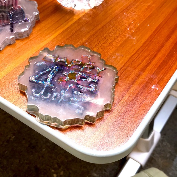 Let’s Celebrate w/ this adorable 4-piece coaster set and stand. Specify colors + - Picture 7 of 15